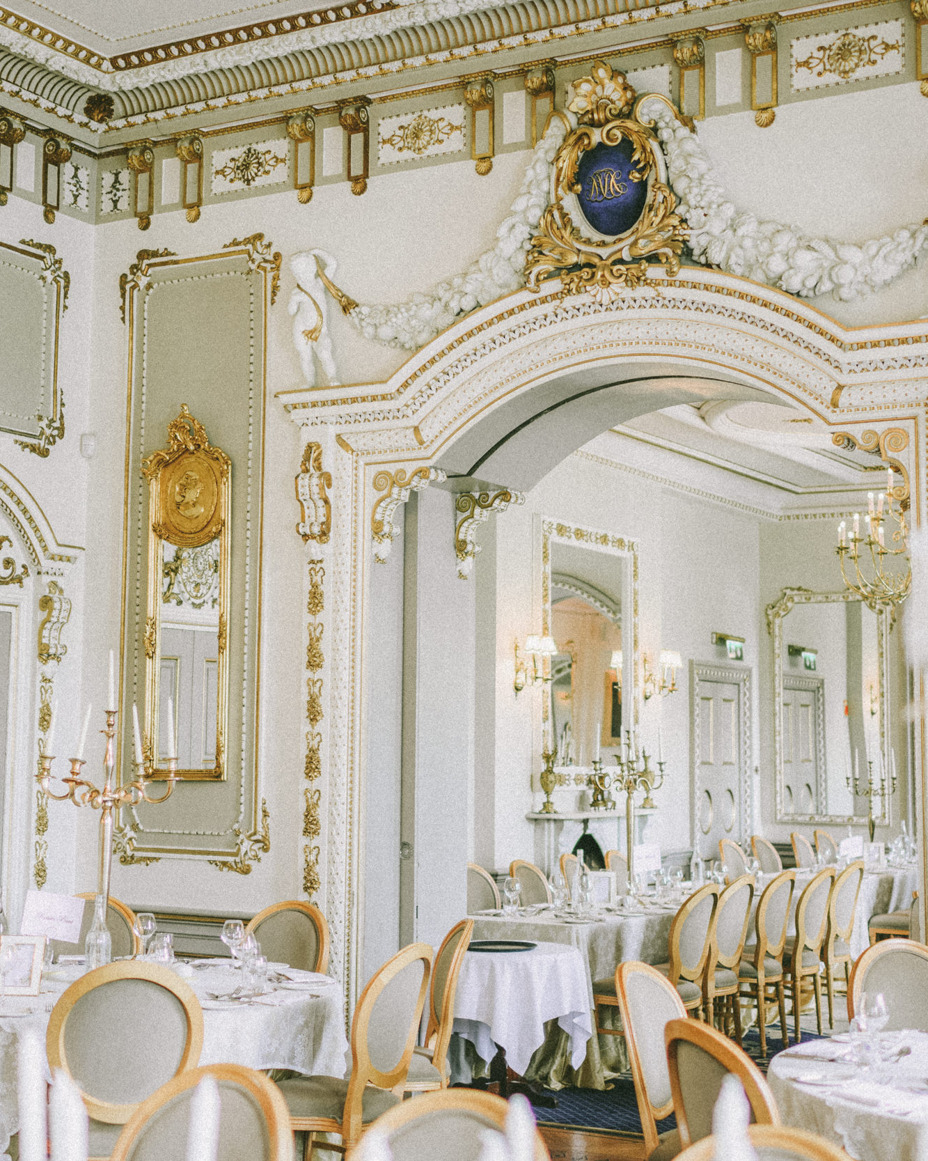 Fine dining room inside a castle in North West Ireland