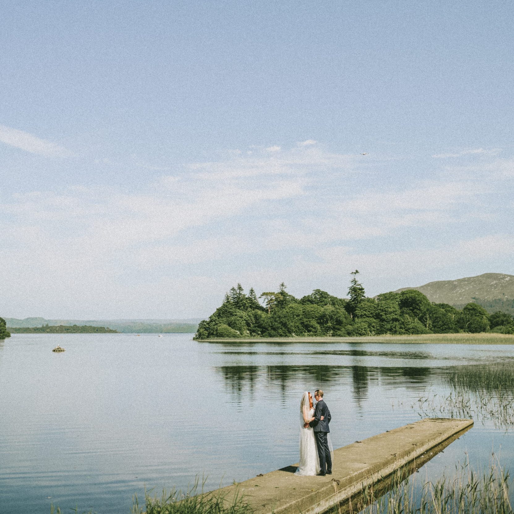 bride and groom beside sligo park hotel