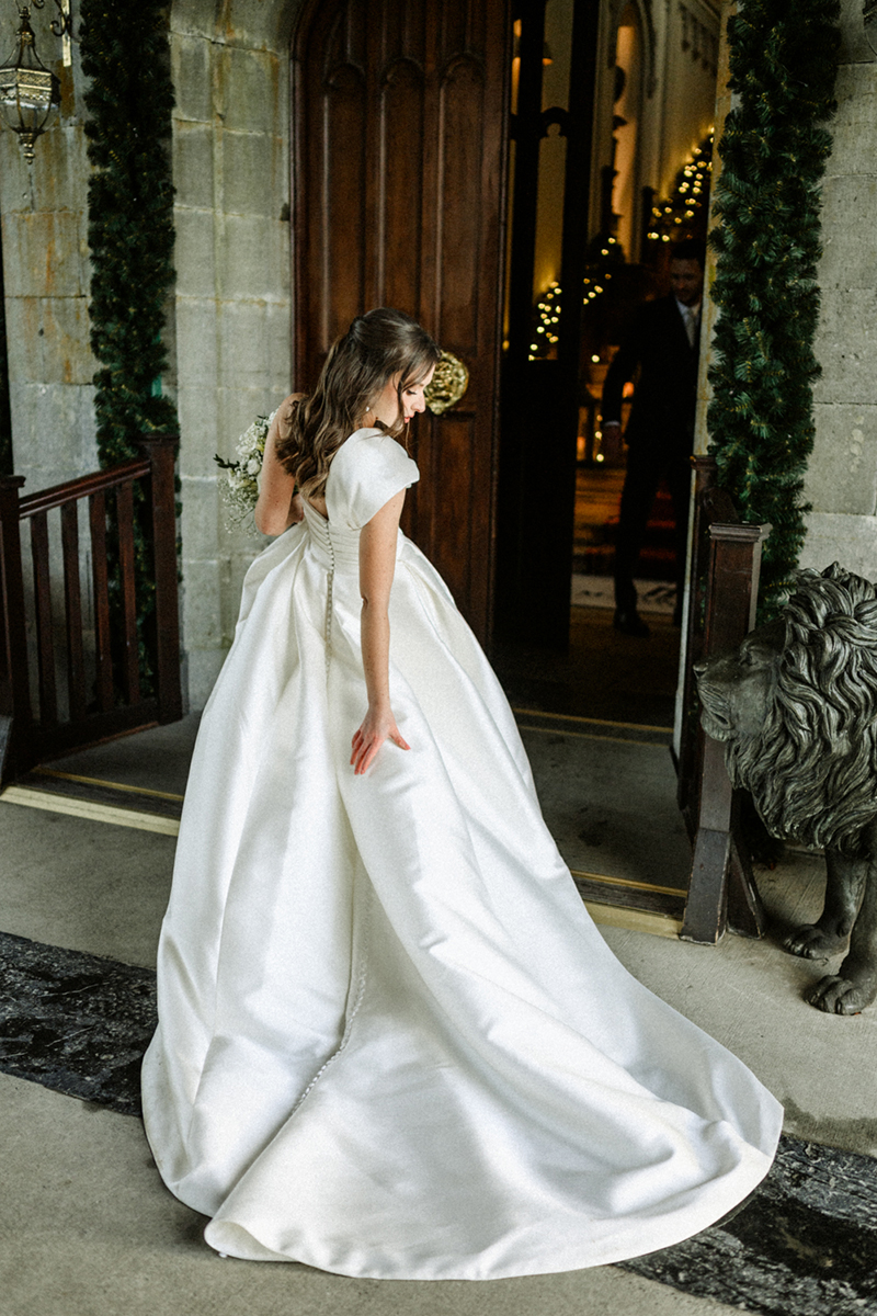 bride from france at the destination wedding in Irish castle