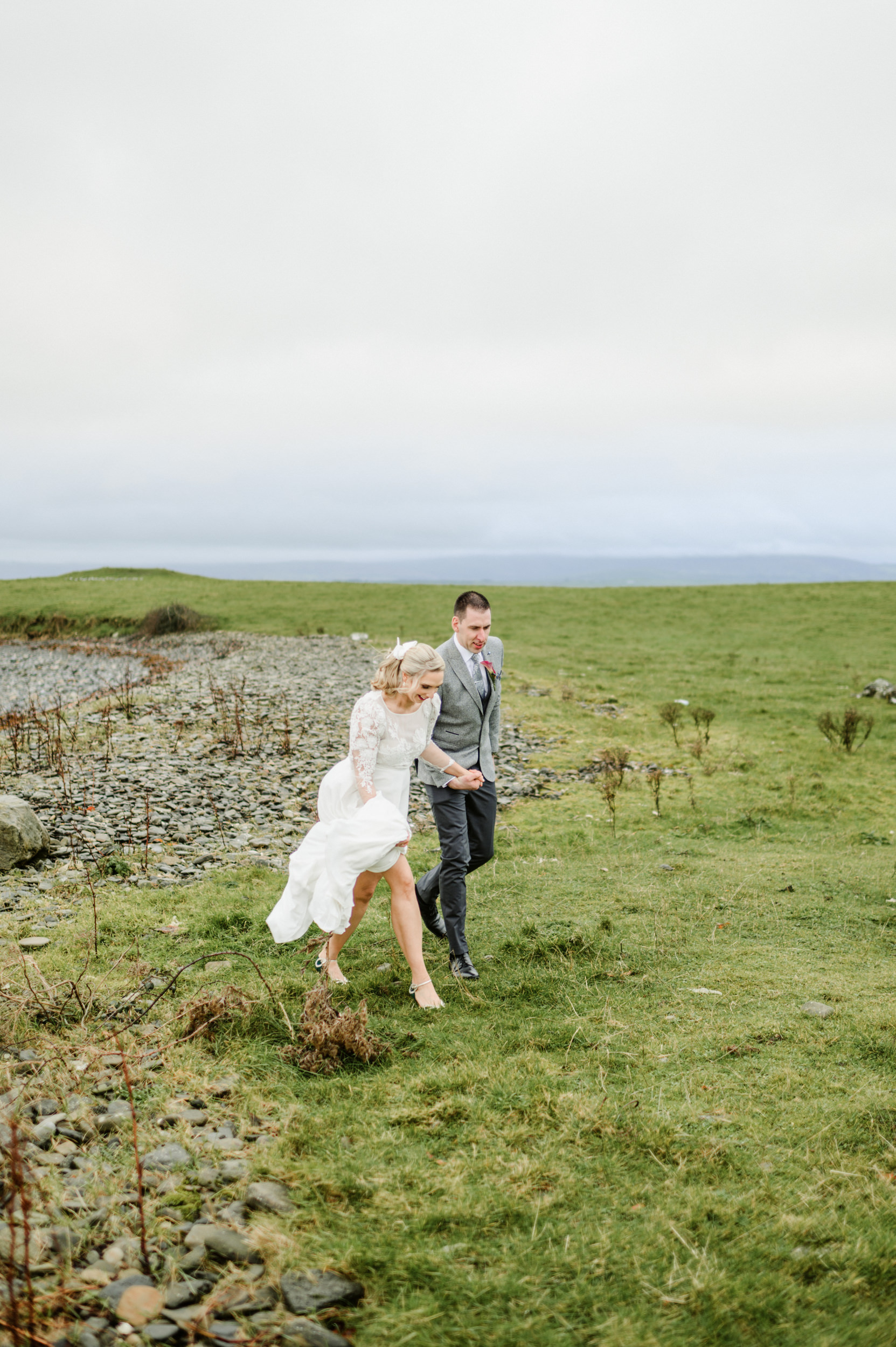 john and Siobhan walking on cliffs in Sligo wild atlantic way